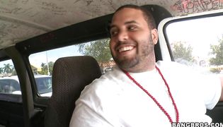 Brunette floozy Jade Riley gives head and gets her big lips penetrated