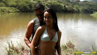 Captivating latin bombshell Sandy is always in the mood to have steamy sex with her stud