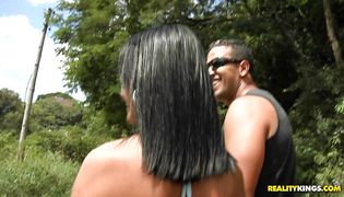 Captivating latin bombshell Sandy is always in the mood to have steamy sex with her stud