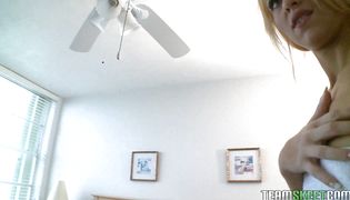 Lascivious blonde young Cassy Lynn craves for buddy to bang her hard